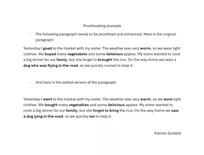 التدقيق اللغوي للنصوص باللغة الانجليزية والعربية